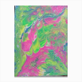 Pink And Green Marble Painting Canvas Print