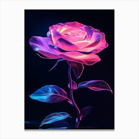 Neon Rose 1 Canvas Print