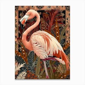 Greater Flamingo And Ginger Plants Boho Print 3 Canvas Print