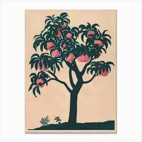 Peach Tree Colourful Illustration 2 Canvas Print