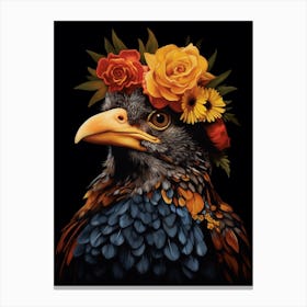 Bird With A Flower Crown Cowbird 3 Canvas Print