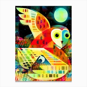 Owl Flying Over Heath Canvas Print