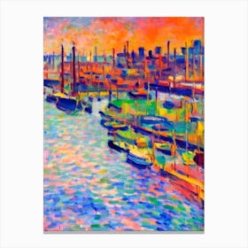 Port Of Los Angeles United Brushwork Painting harbour Canvas Print
