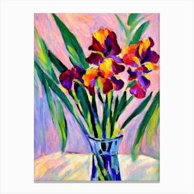 Iris Artwork Name Flower Canvas Print