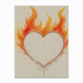 Heart On Fire Canvas Print