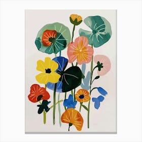 Painted Florals Nasturtium 1 Canvas Print