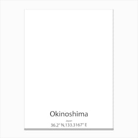 Okinoshima,Japan Minimalist Map Canvas Print