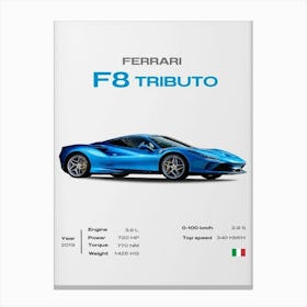 Ferrari F8 Tributo Canvas Print