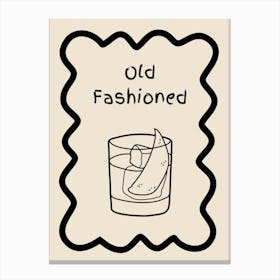 Old Fashioned Doodle Poster B&W Canvas Print