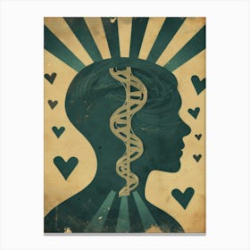 Dna And Heart Canvas Print