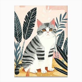 American Shorthair Cat Storybook Illustration 1 Canvas Print