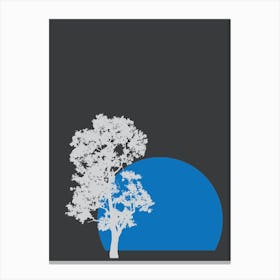 Minimalist Abstract Tree - Black & Blue Canvas Print