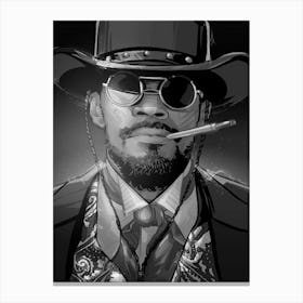 Django Unchained BW Canvas Print