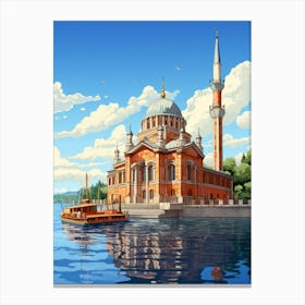 Ortaky Mosque Pixel Art 7 Canvas Print