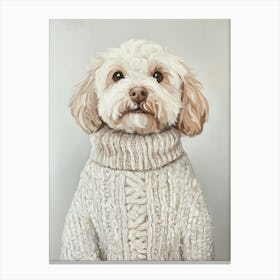 Cockapoo In Winter Woolly Jumper Canvas Print