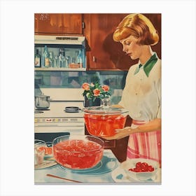 Cooking Jelly In A Retro Kitchen Canvas Print