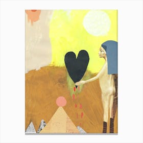 Tourist Collage Painting Canvas Print