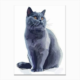 British Shorthair Cat Clipart Illustration 3 Canvas Print