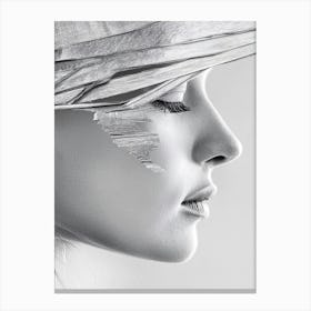 Portrait Of A Woman With A Hat 1 Canvas Print