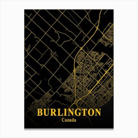 Burlington Gold City Map 1 Canvas Print