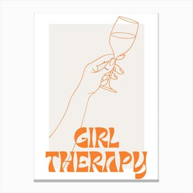 Girl Therapy Orange Canvas Print