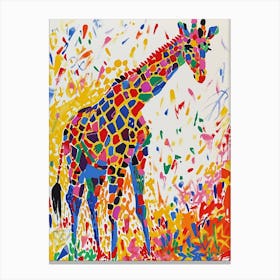 Rainbow Geometric Giraffe 2 Canvas Print