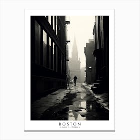 Poster Of Boston, Black And White Analogue Photograph 3 Canvas Print