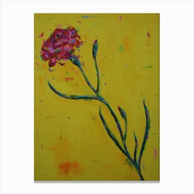 Red Carnation In Yellow Canvas Print