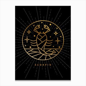 Scorpio Zodiac Sign — Zodiac geometric Canvas Print