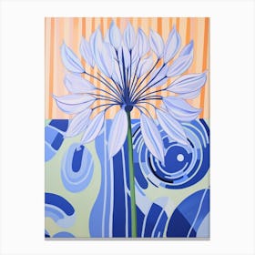 Agapanthus 4 Hilma Af Klint Inspired Pastel Flower Painting Canvas Print