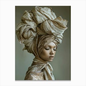 Turban in a womans head Canvas Print
