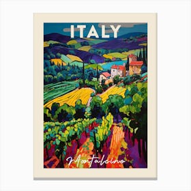 Montalcino Italy 4 Fauvist Painting Travel Poster Canvas Print