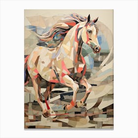 A Horse Painting In The Style Of Collage 4 Canvas Print