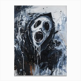 Ghostface From Scream Portrait Watercolor Canvas Print