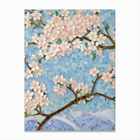 Cherry Blossoms In Mosaic Canvas Print