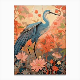 Great Blue Heron 2 Detailed Bird Painting Canvas Print