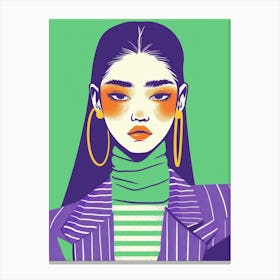 Asian Fashion Illustration 1 Canvas Print