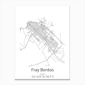 Fray Bentos,Uruguay Minimalist Map Canvas Print