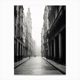 Santander, Spain, Black And White Old Photo 4 Canvas Print