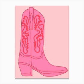 Pink Cowboy Boot Canvas Print