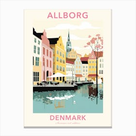Allborg, Denmark, Flat Pastels Tones Illustration 2 Poster Canvas Print