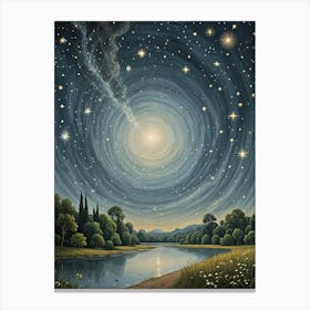 Lake Starry Sky Canvas Print