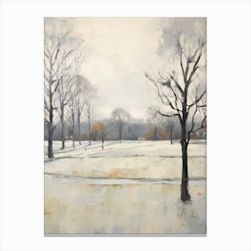 Winter City Park Painting Phoenix Park Dublin 1 Canvas Print