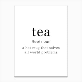 Tea Definition Poster - Dictionary Canvas Print