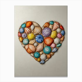 Heart Of Seashells Canvas Print