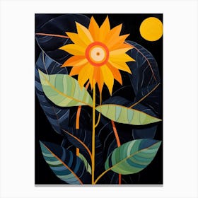 Sunflower 1 Hilma Af Klint Inspired Flower Illustration Canvas Print