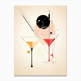 Mid Century Modern Sex On The Beach Floral Infusion Cocktail 3 Canvas Print