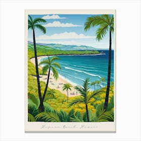 Poster Of Hapuna Beach, Hawaii, Matisse And Rousseau Style 2 Canvas Print
