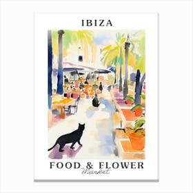 Food Market With Cats In Ibiza 4 Poster Canvas Print