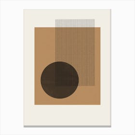 Geometric Composition, Circle And A Square, Beige, Black and Brown Color, Trending Decor, Graphic Object, Modernism Style Canvas Print
